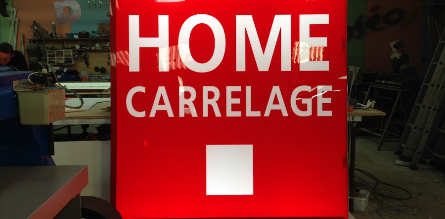 caisson grande taille rétro éclairé par leds de puissance